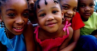 group of african american children